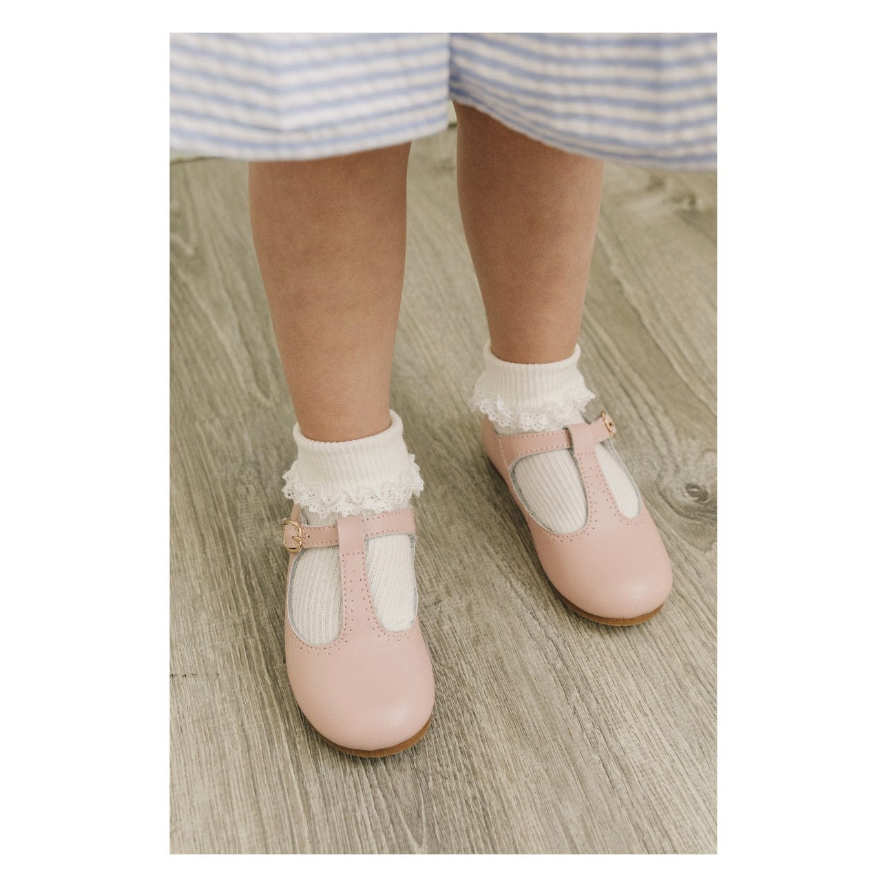 L'Amour Shoes L'Amour Eleanor T-Strap Flat in Pink - Little Miss Muffin Children & Home