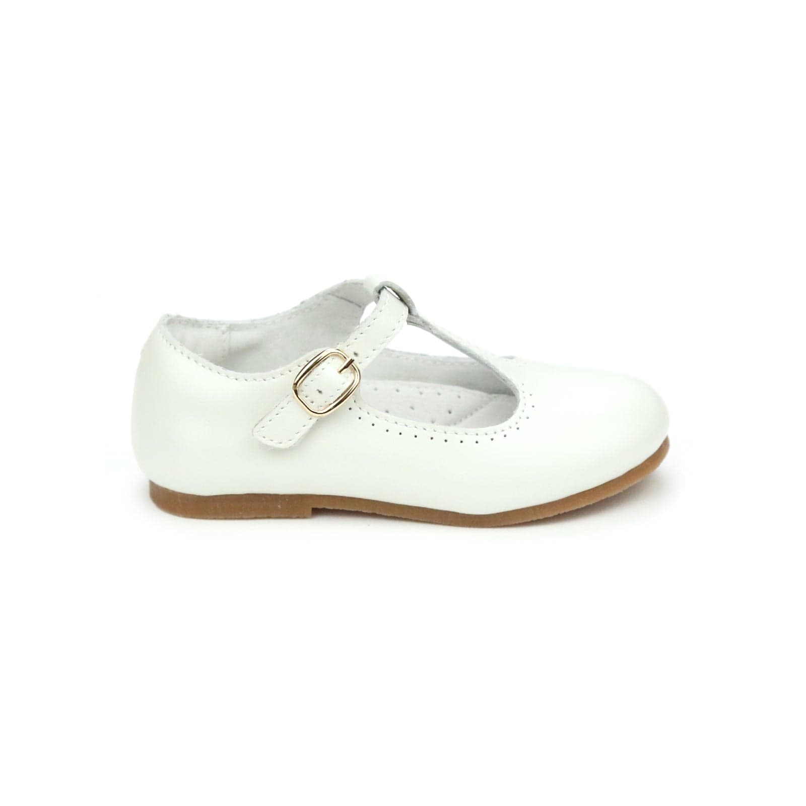 L'Amour Shoes L'Amour Eleanor T-Strap Flat in Pearl - Little Miss Muffin Children & Home