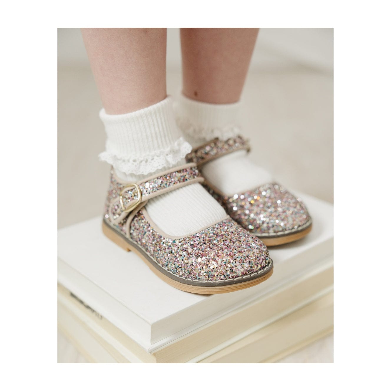 L'Amour Shoes L'Amour Natasha Glitter Mary Jane in Glitter Multi Pink - Little Miss Muffin Children & Home