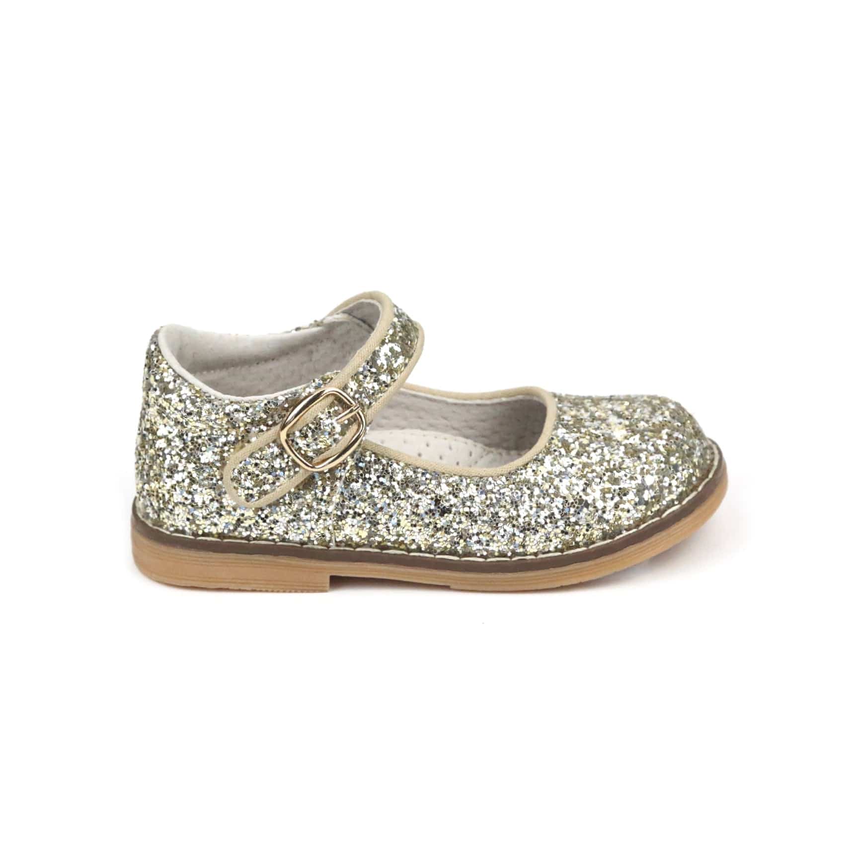 L'Amour Shoes L'Amour Natasha Glitter Mary Jane in Glitter Champagne - Little Miss Muffin Children & Home