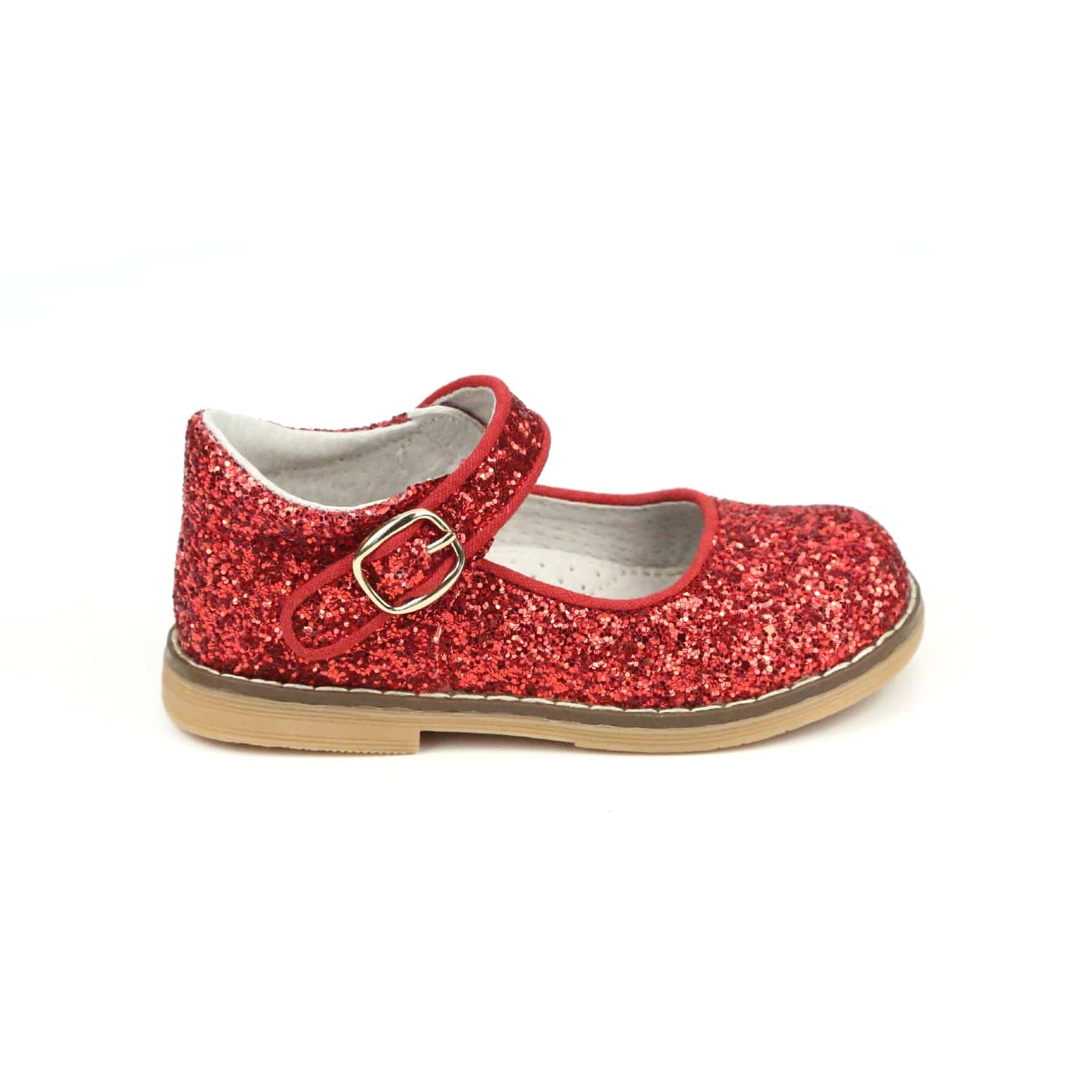 L'Amour Shoes L'Amour Natasha Glitter Mary Jane in Glitter Red - Little Miss Muffin Children & Home