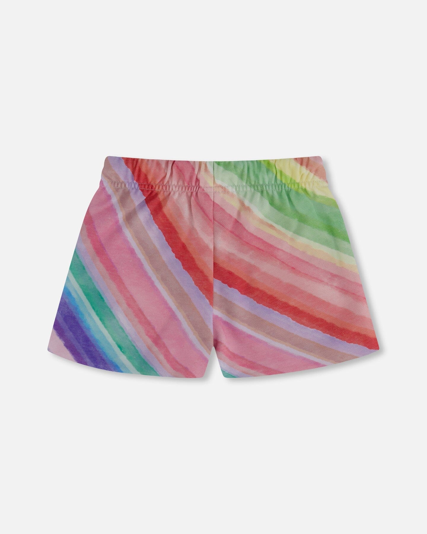 DEUX PAR DEUX Deux Par Deux French Terry Rainbow Stripe Shorts - Little Miss Muffin Children & Home