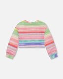 DEUX PAR DEUX Deux Par Deux French Terry Rainbow Stripe Sweatshirt - Little Miss Muffin Children & Home