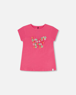 Deux Par Deux Deux Par Deux Top with Butterfly Applique and Print Organic Jersey - Little Miss Muffin Children & Home