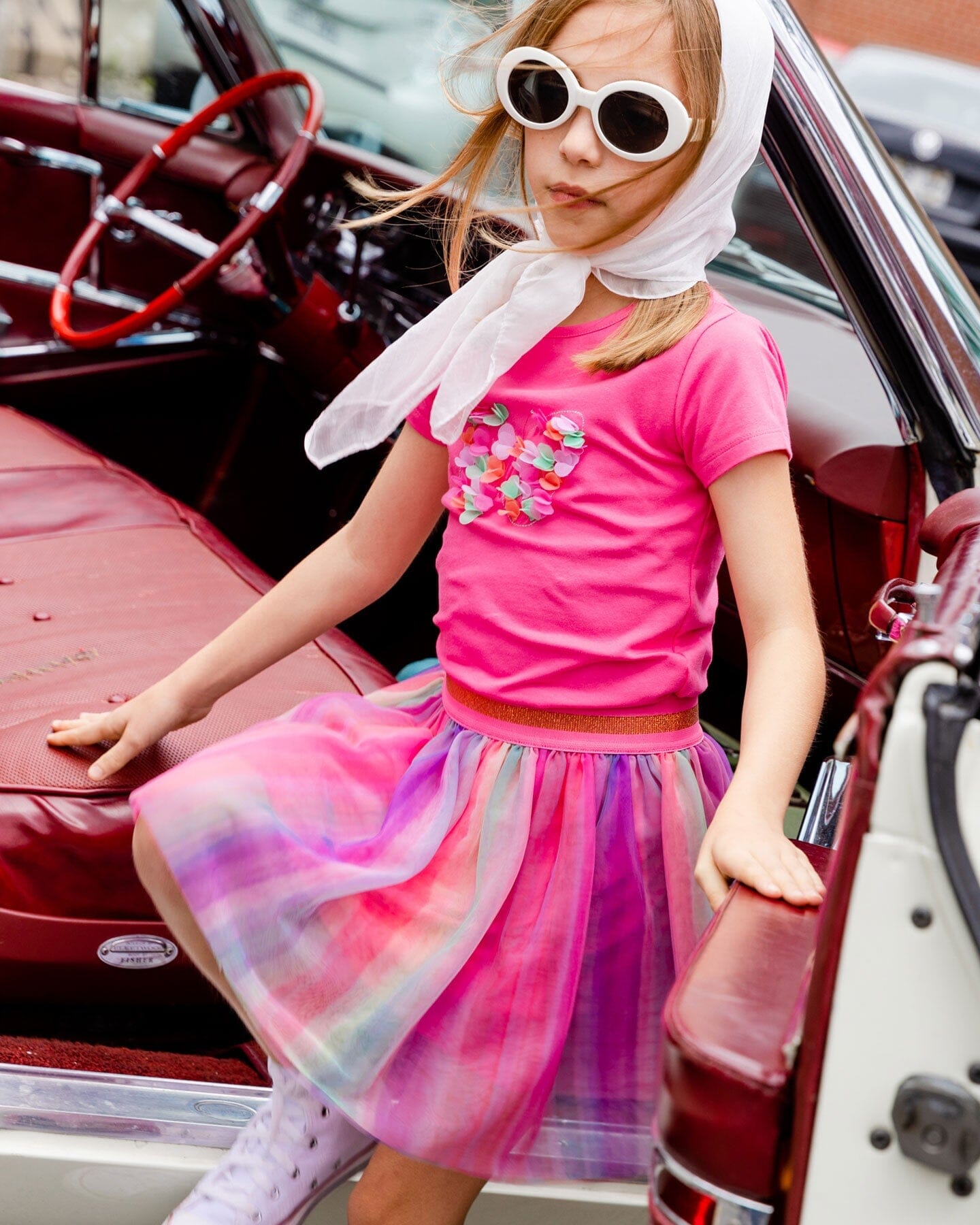 Deux Par Deux Deux Par Deux Top with Butterfly Applique and Print Organic Jersey - Little Miss Muffin Children & Home