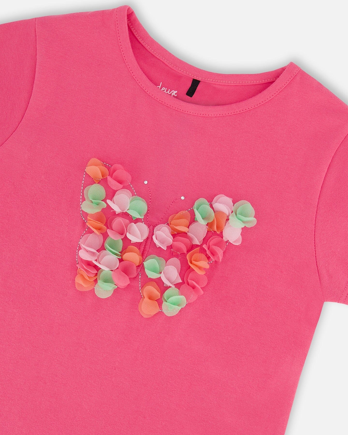 Deux Par Deux Deux Par Deux Top with Butterfly Applique and Print Organic Jersey - Little Miss Muffin Children & Home