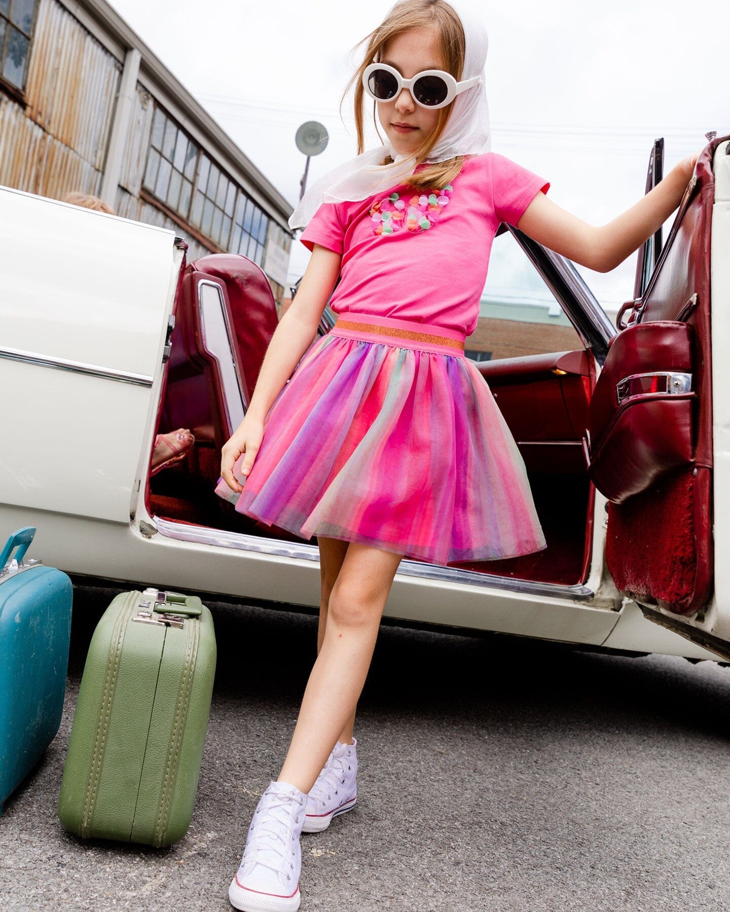 DEUX PAR DEUX Deux Par Deux Tulle Skirt Rainbow Stripe - Little Miss Muffin Children & Home