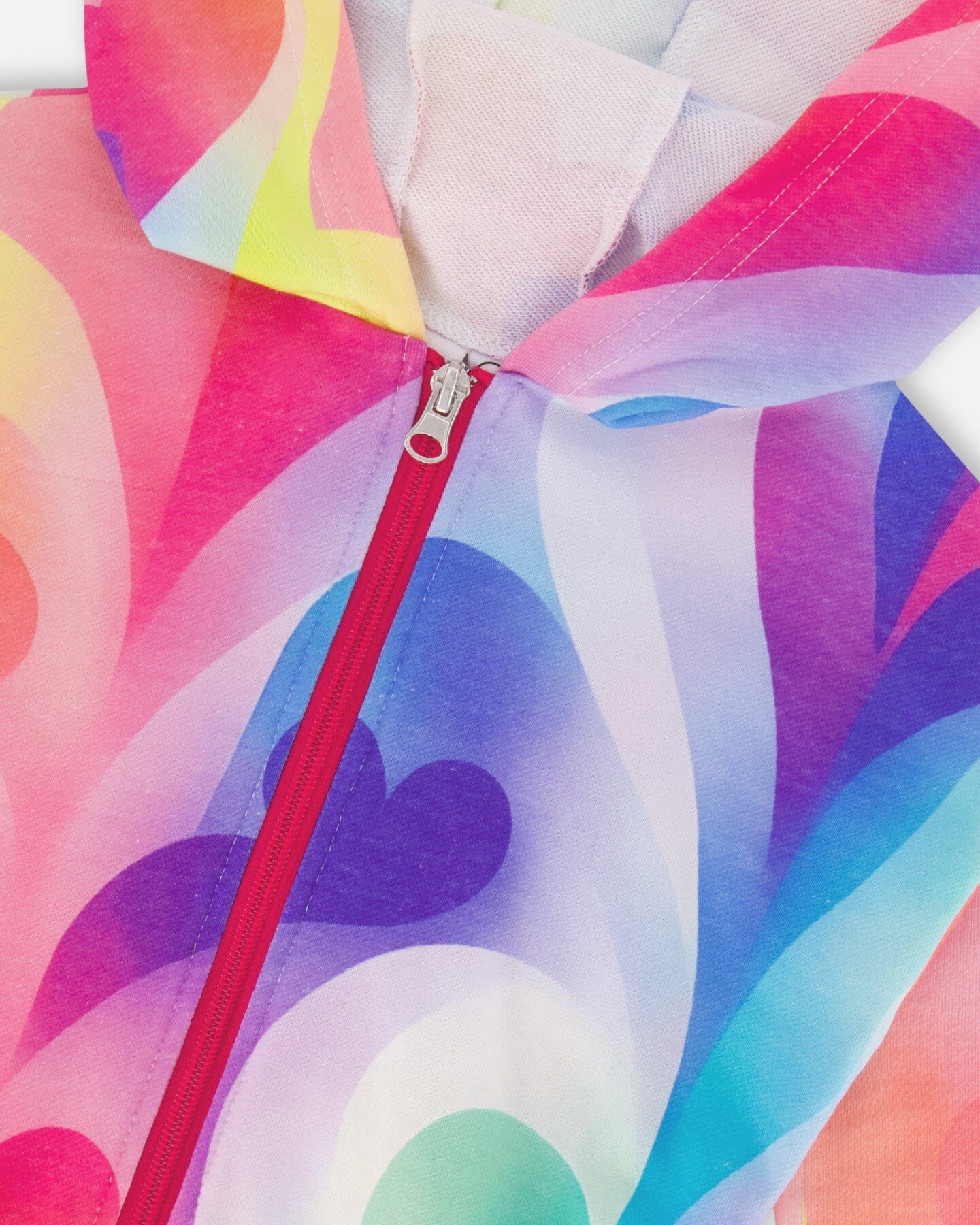 DEUX PAR DEUX Deux Par Deux French Terry Rainbow Heart Hooded Cardigan - Little Miss Muffin Children & Home