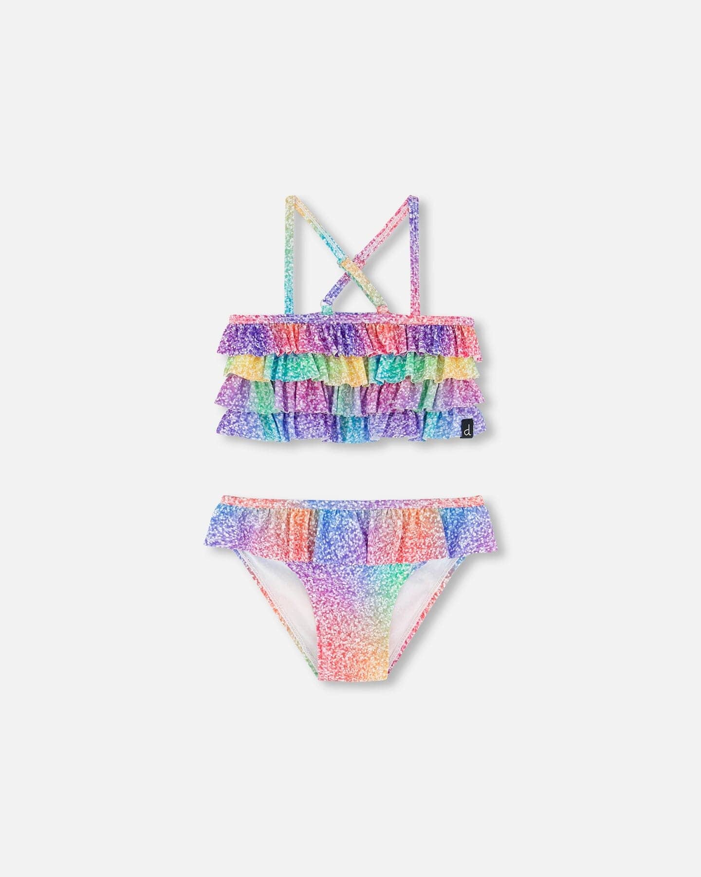 Deux Par Deux Deux Par Deux Two Piece Swimsuit Gradient Rainbow Print - Little Miss Muffin Children & Home