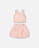 DEUX PAR DEUX Deux Par Deux Top And Bubble Skirt Set Stretch Lace Jacquard - Little Miss Muffin Children & Home