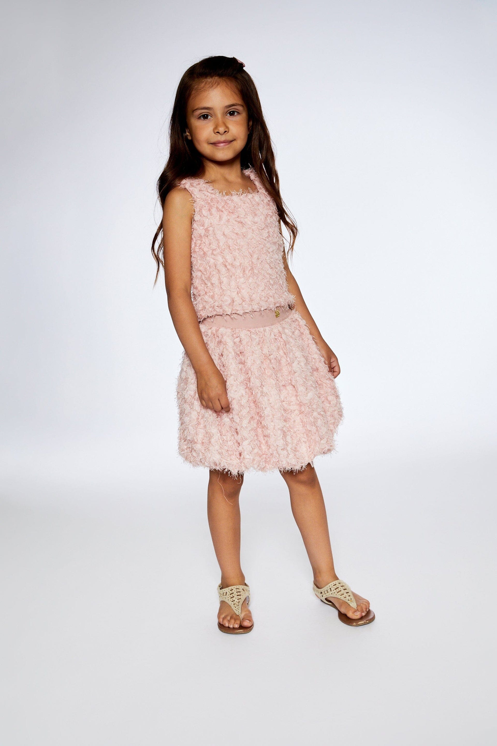 DEUX PAR DEUX Deux Par Deux Top And Bubble Skirt Set Stretch Lace Jacquard - Little Miss Muffin Children & Home