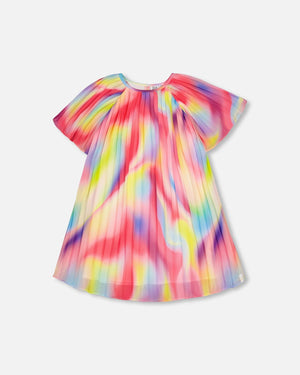 DEUX PAR DEUX Deux Par Deux Pleated Rainbow Dress in Chiffon - Little Miss Muffin Children & Home