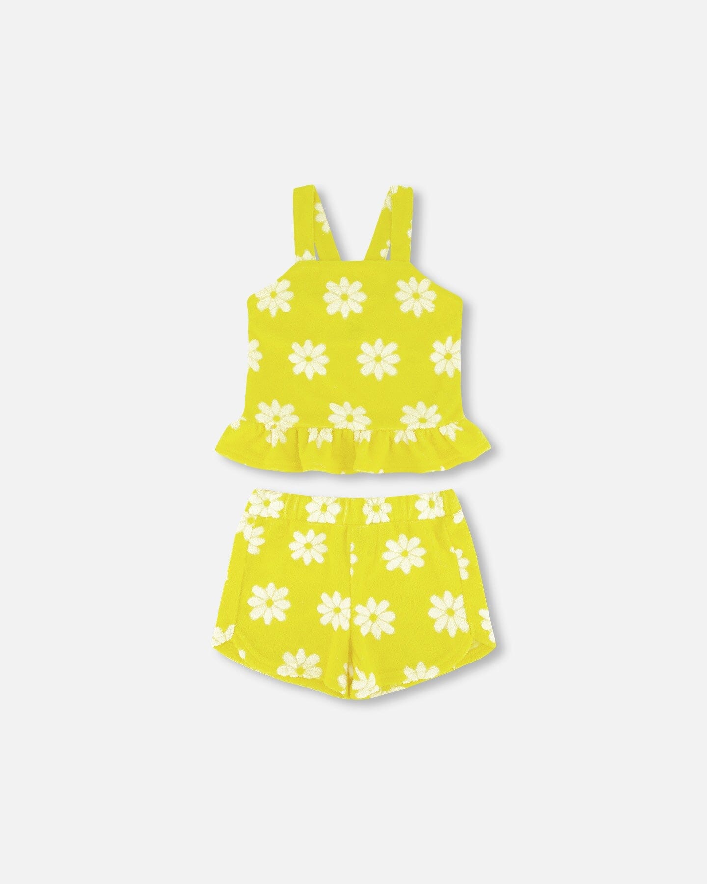 DEUX PAR DEUX Deux Par Deux Terry Cloth Flowers Tank Top & Short Set - Little Miss Muffin Children & Home