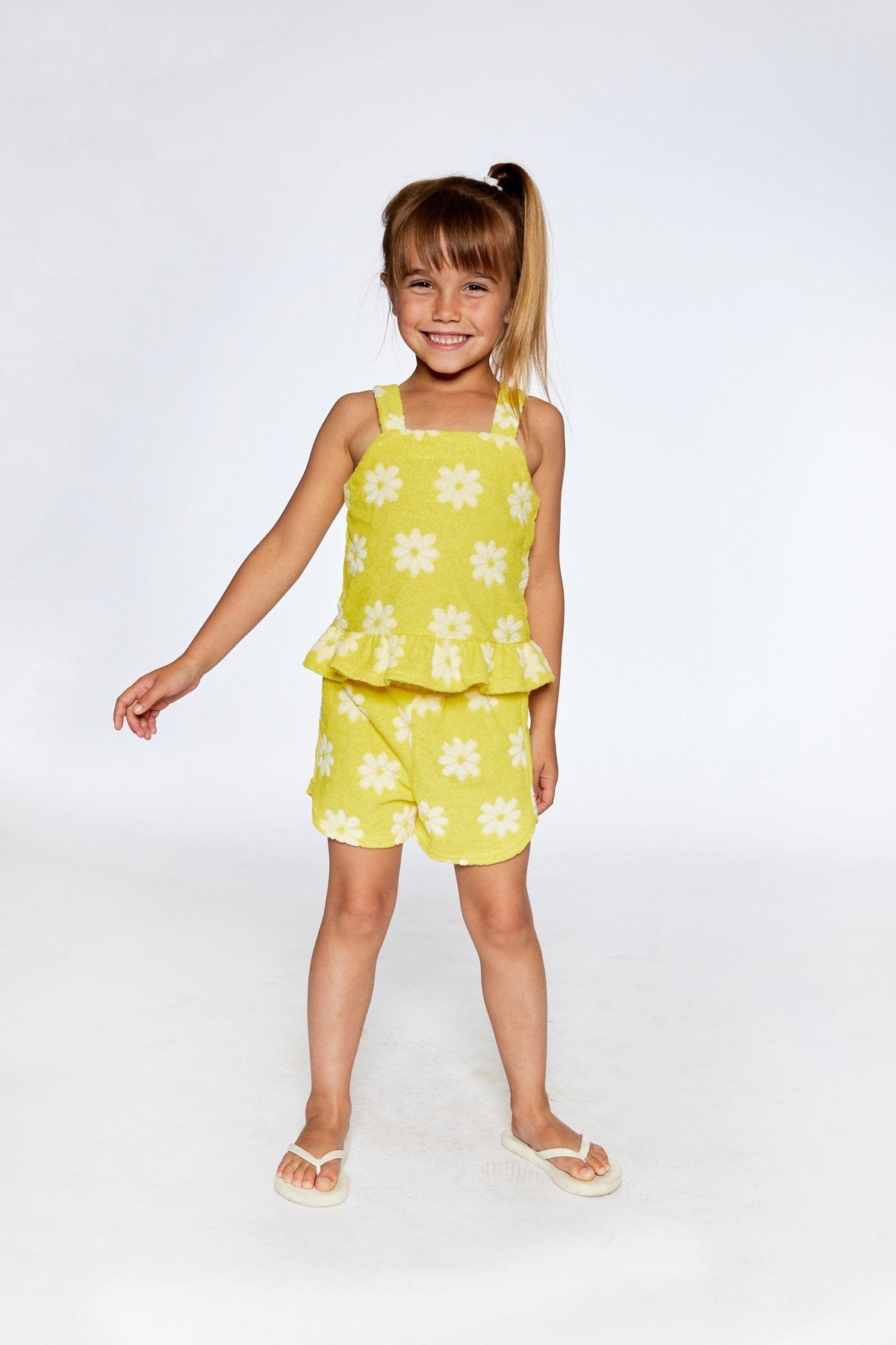 DEUX PAR DEUX Deux Par Deux Terry Cloth Flowers Tank Top & Short Set - Little Miss Muffin Children & Home