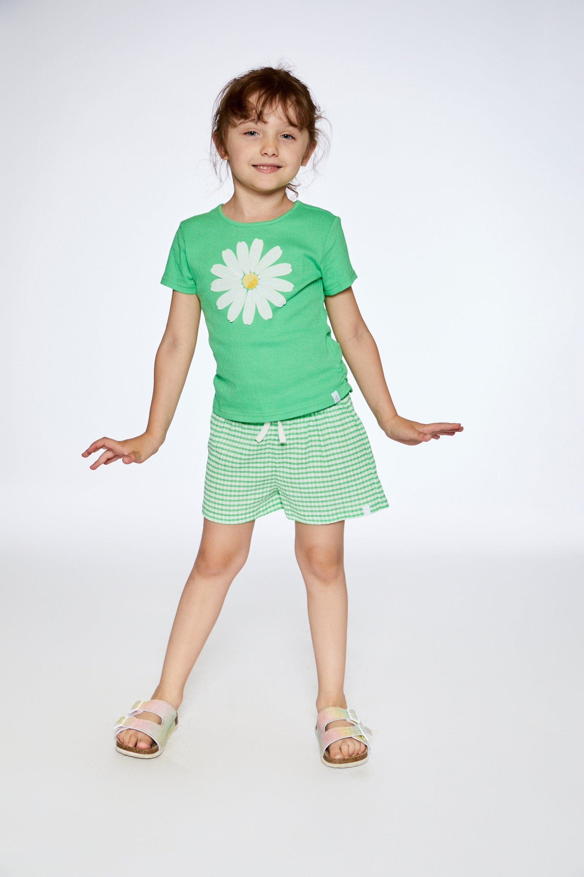 Deux Par Deux Deux Par Deux Crinkle Jersey Top With Applique - Little Miss Muffin Children & Home