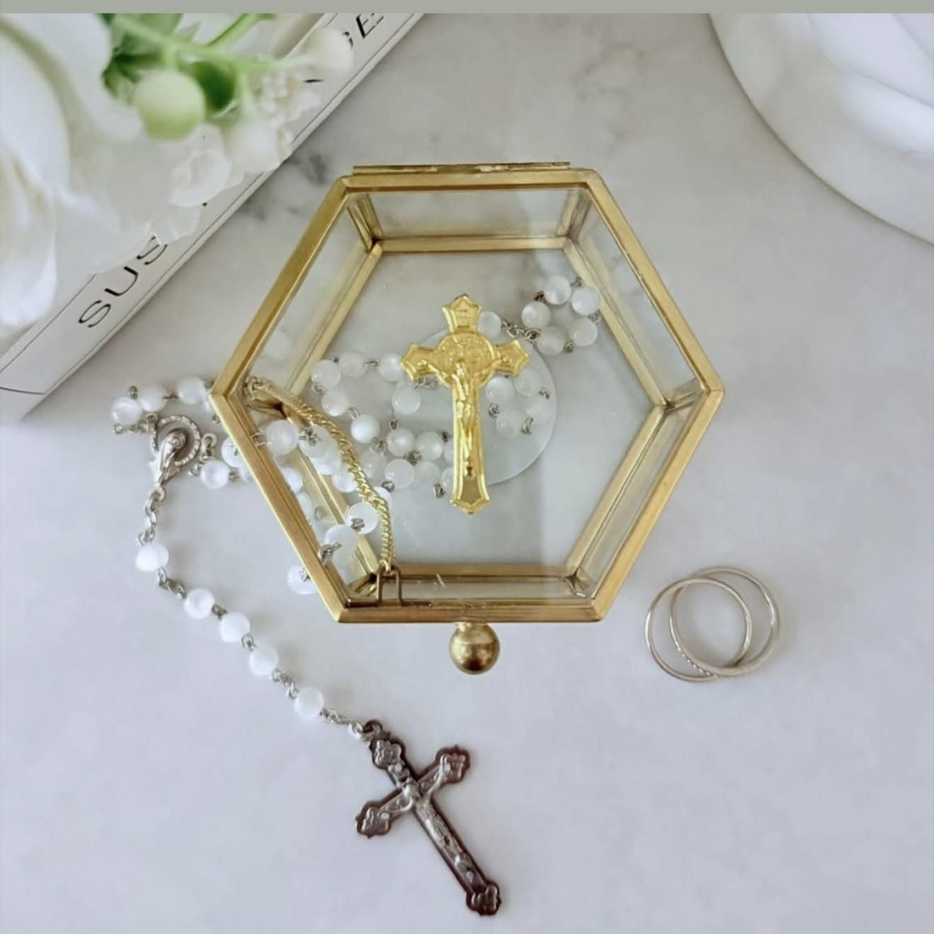 Rosary/Ring Box Cross