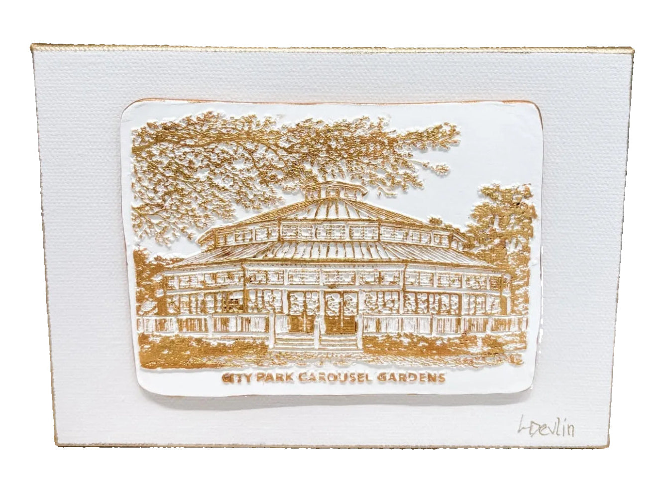 Carousel at City Park Clay Artwork on Canvas | New Orleans Wall Art by Lisa Devlin