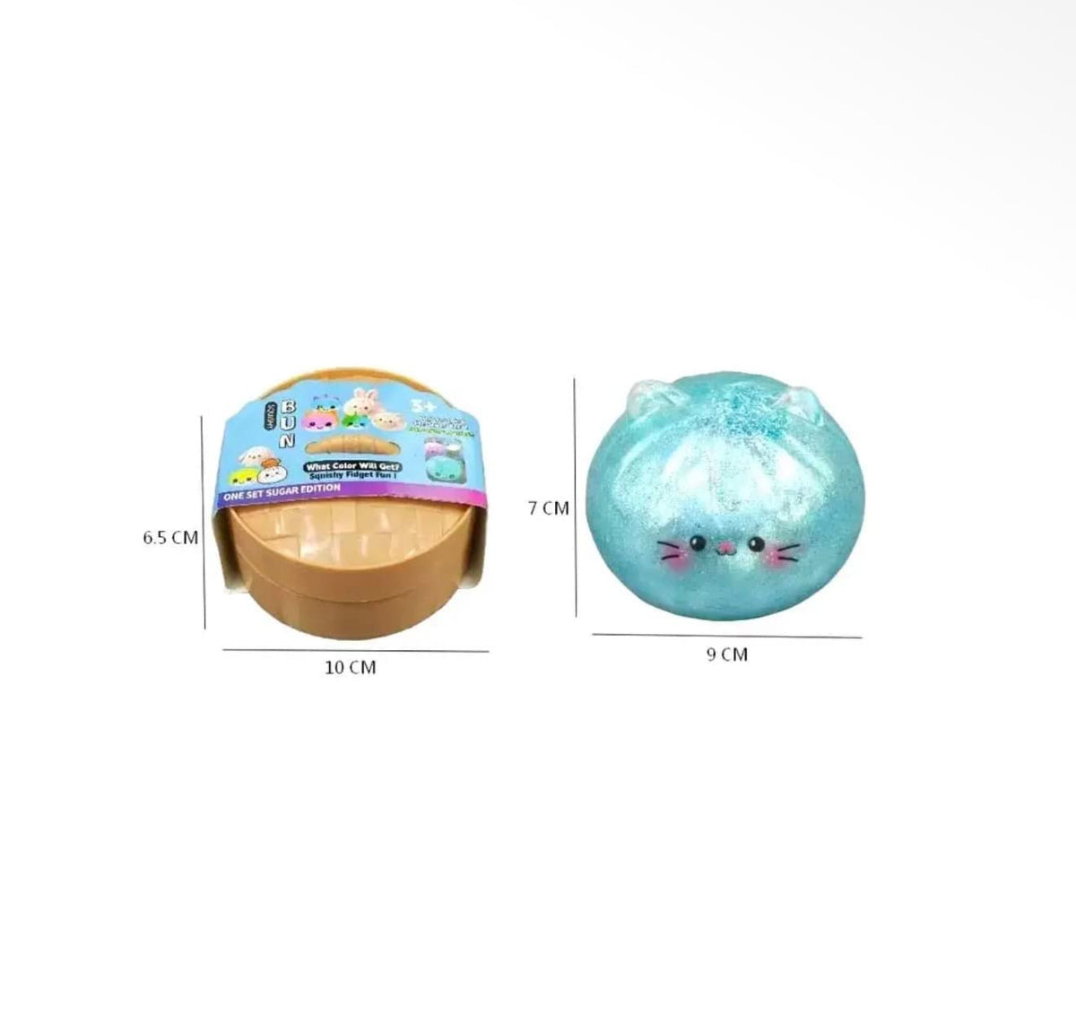 Metallic Steamed Bao Bun Cat Dumpling Squeeze Squishy Stress Relief Toy