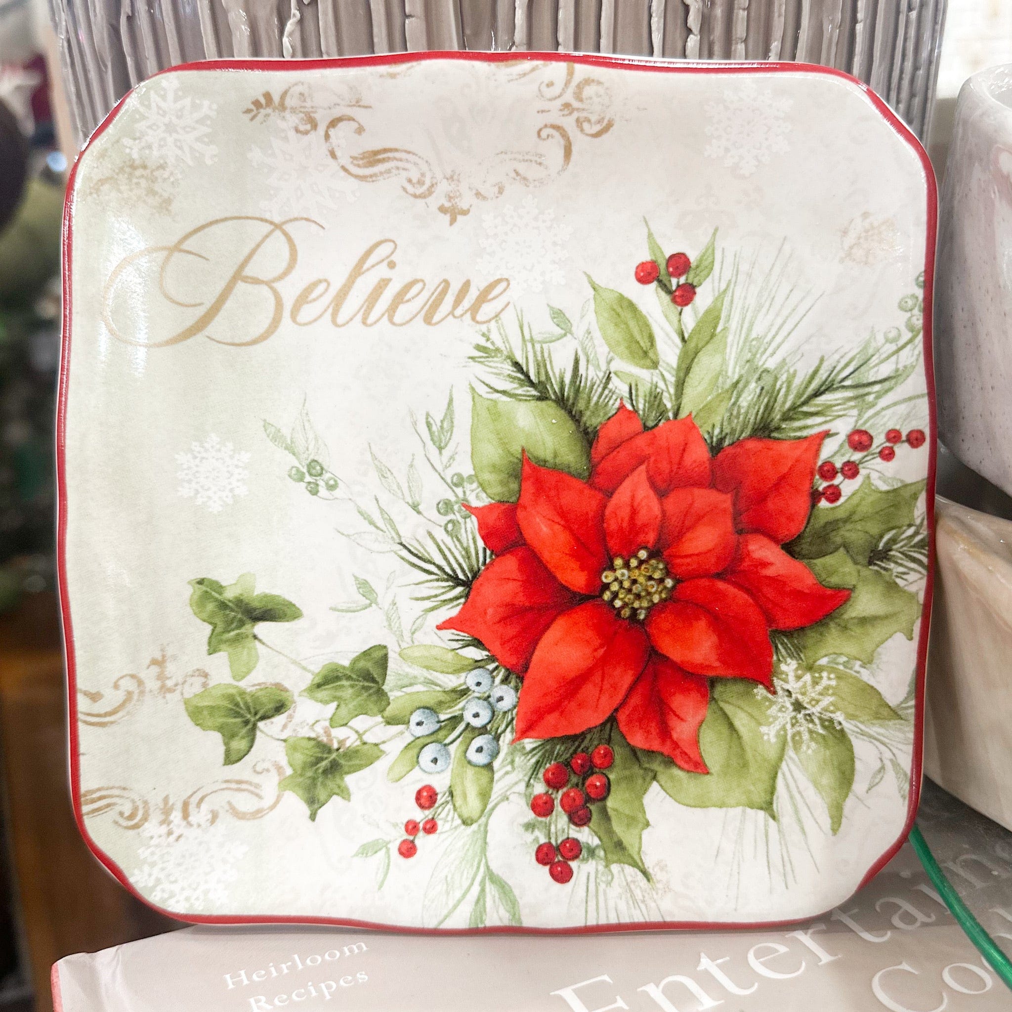 Winters Medley Christmas Canape Plate Round 6", 4 Available Styles