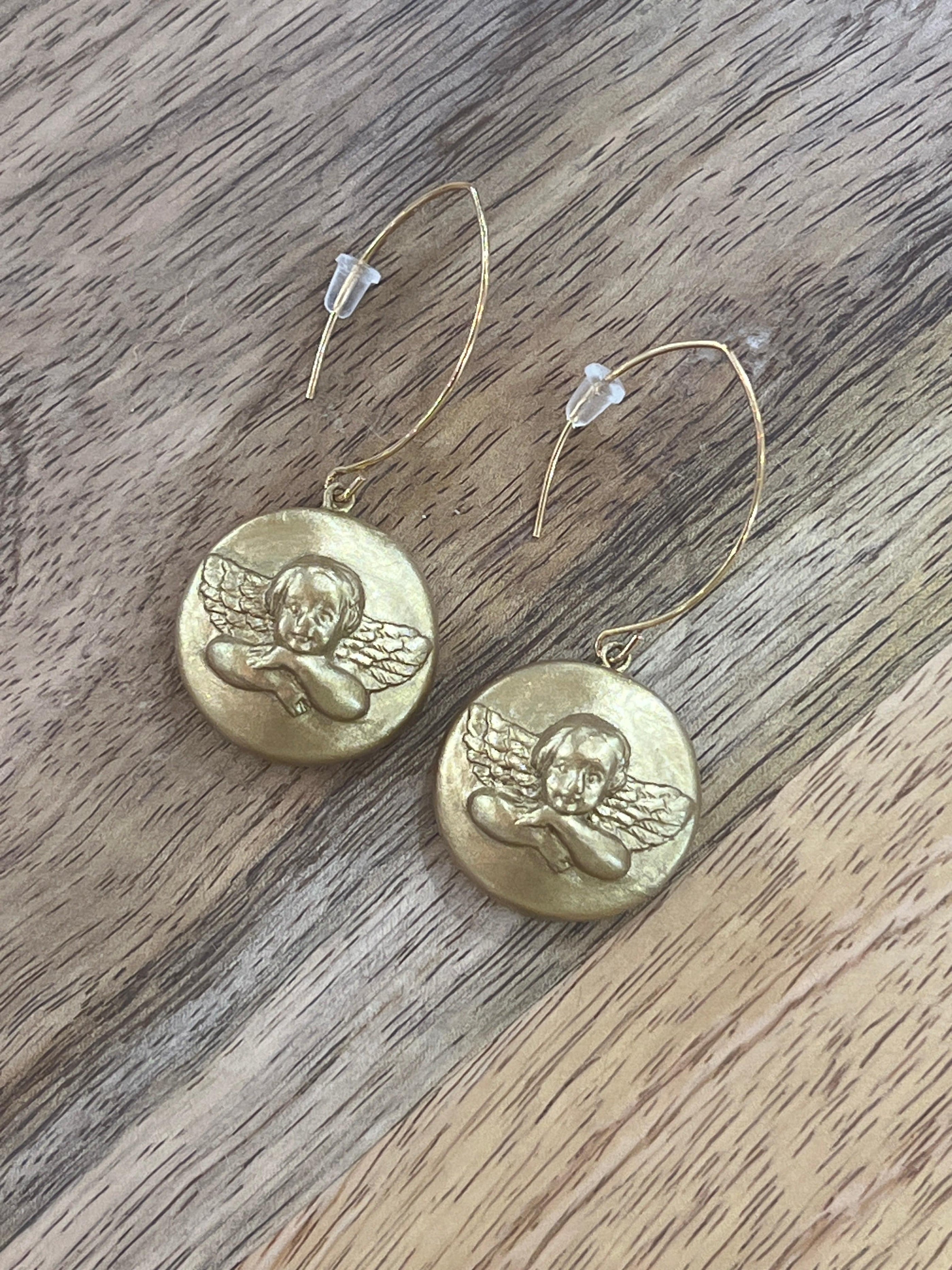 Carol Cassisa Carol Cassisa Cher Ange Earrings (Cherub Coin) - Little Miss Muffin Children & Home