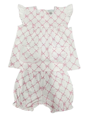 Lulu Bebe Lulu Bebe Bows Print Ana Short Set with Pockets - Little Miss Muffin Children & Home