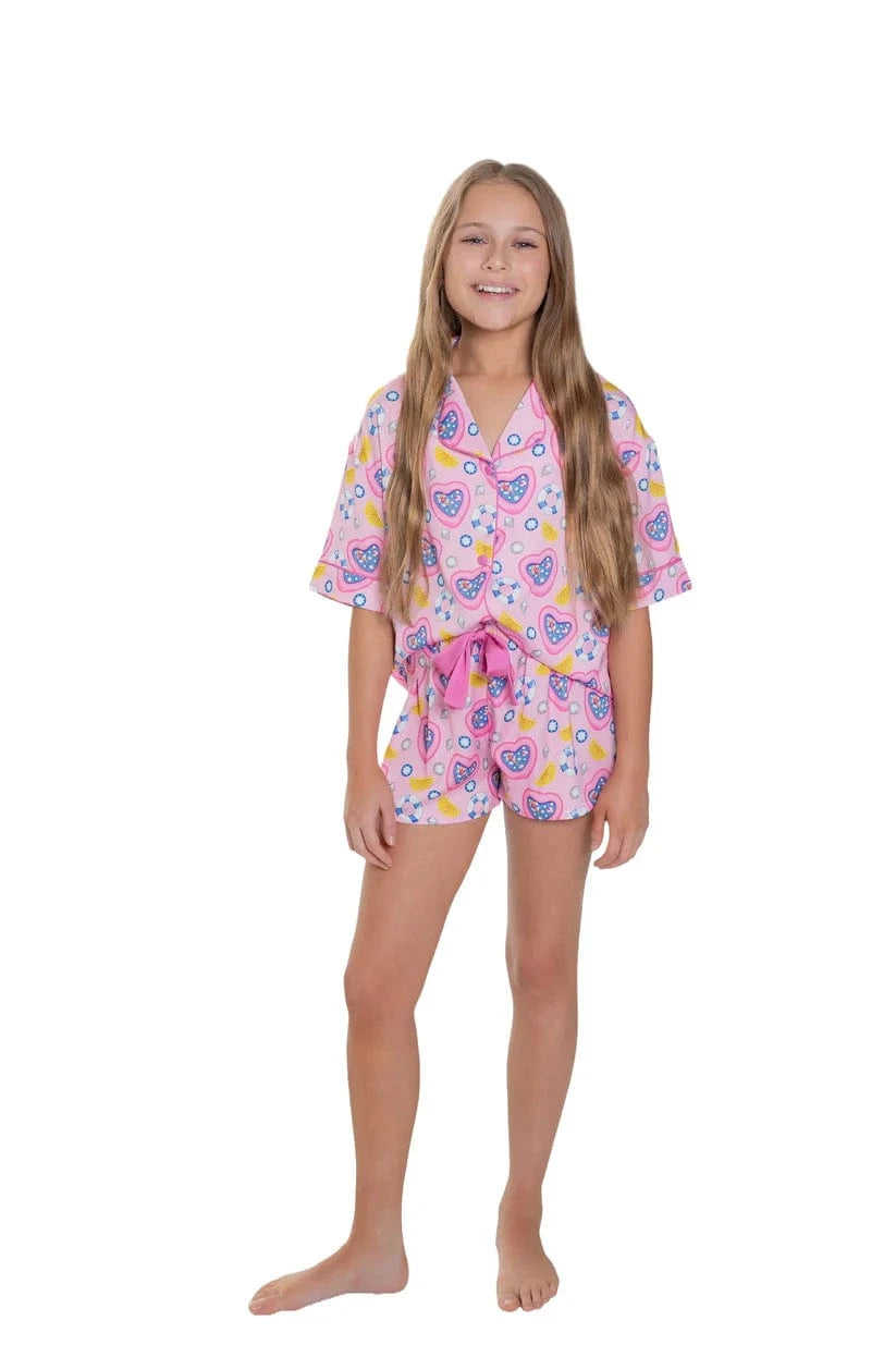 Sunshine Society Sunshine Society Kids Silky Pool Party Short Sleeve with Shorts - Little Miss Muffin Children & Home