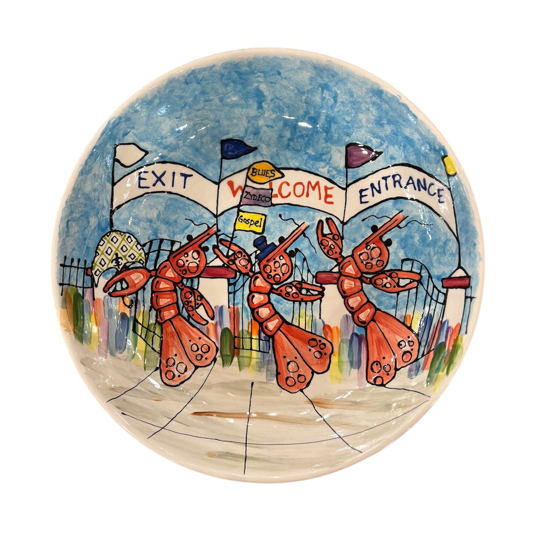 Jan Salzer Art Jan Salzer Jazz Fest Large Bowl - Little Miss Muffin Children & Home