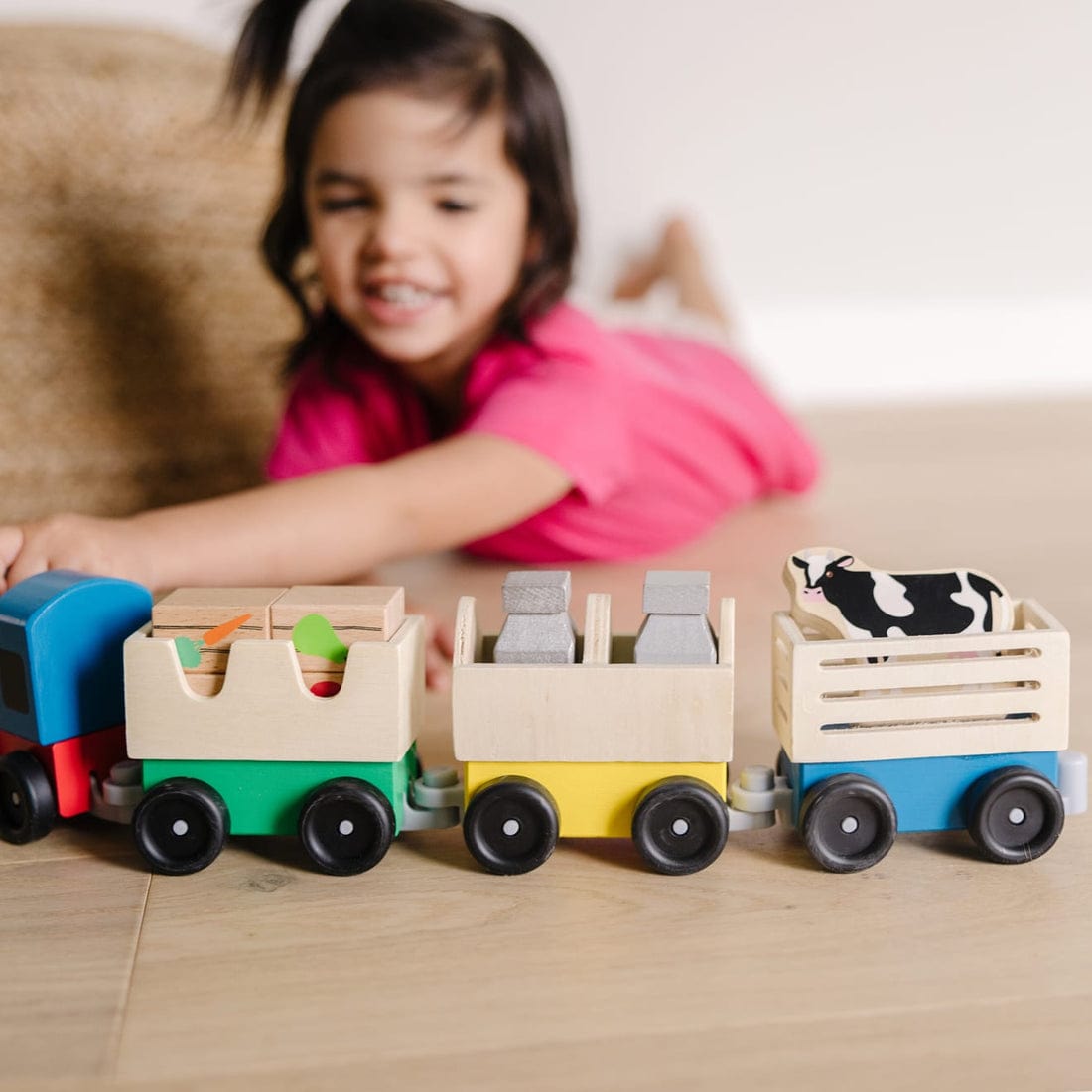 Melissa & Doug Melissa & Doug Wooden Farm Train Toy Set - Little Miss Muffin Children & Home