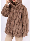 ladies over sized faux fur coat