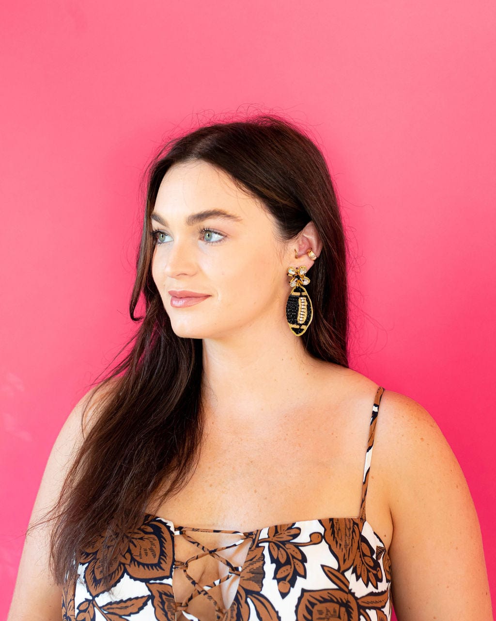 Golden Lily Golden Lily Black & Gold Football Burst Beaded Earrings - Little Miss Muffin Children & Home