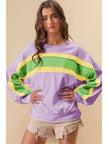 over sized stripe mardi gras pull over