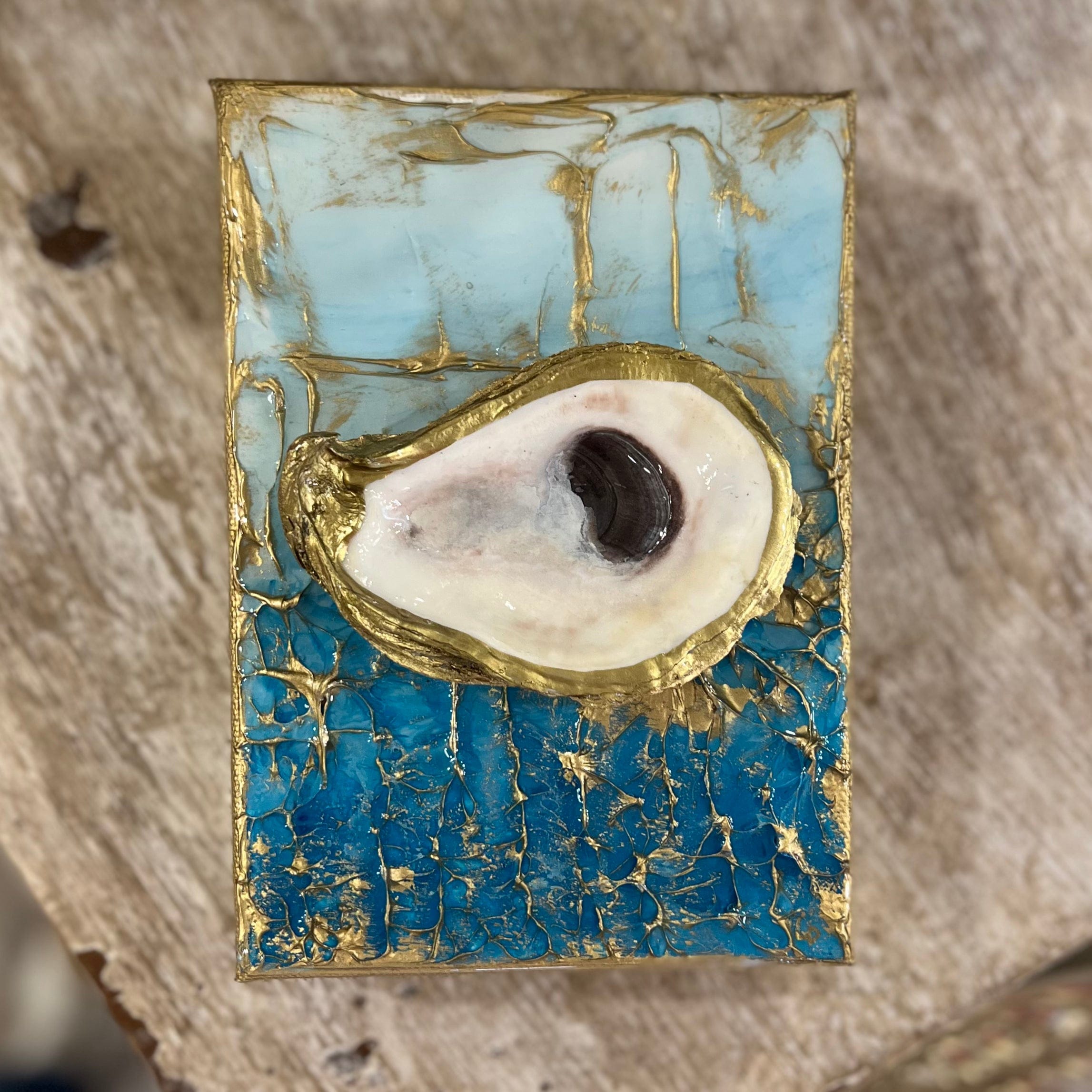 Lisa Devlin Designs Lisa Devlin Designs Oyster Shells with Resin On Canvas - Little Miss Muffin Children & Home