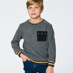 Deux Par Deux Deux Par Black & Gold Rib Sweatshirt - Little Miss Muffin Children & Home