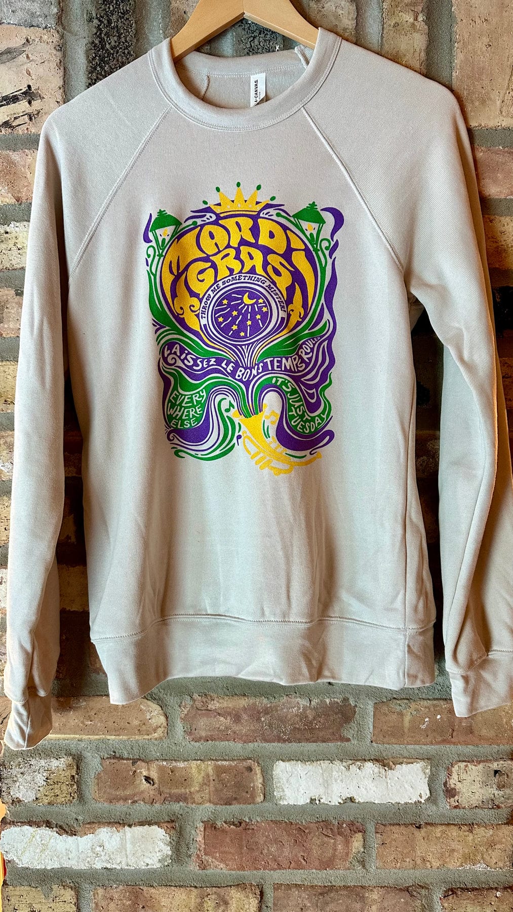 Whereable Art Whereable Art Mardi Gras Psychedelic Adult Sweatshirt - Little Miss Muffin Children & Home
