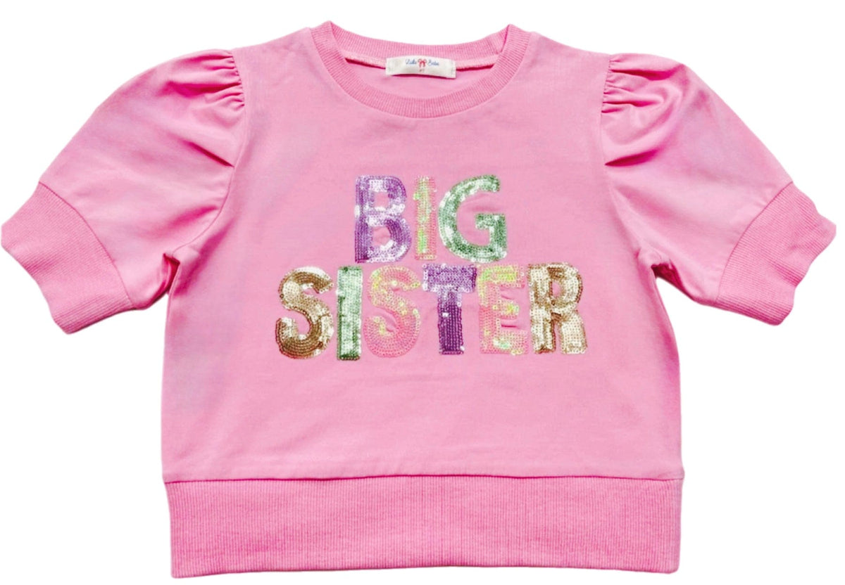 Lily Sequin Big Sister Puff Sleeve Top