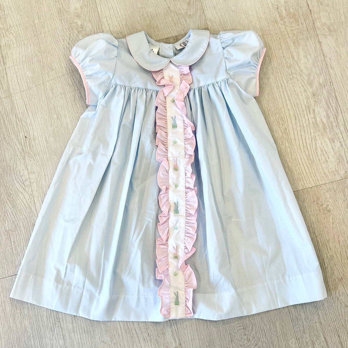 Lulu Bebe Me Me's Children Molly Bun Bunny Embr Dress With ruffle - Little Miss Muffin Children & Home