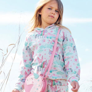 Deux Par Deux Deux Par Deux French Terry Hoodie with Angels and Unicorns - Little Miss Muffin Children & Home