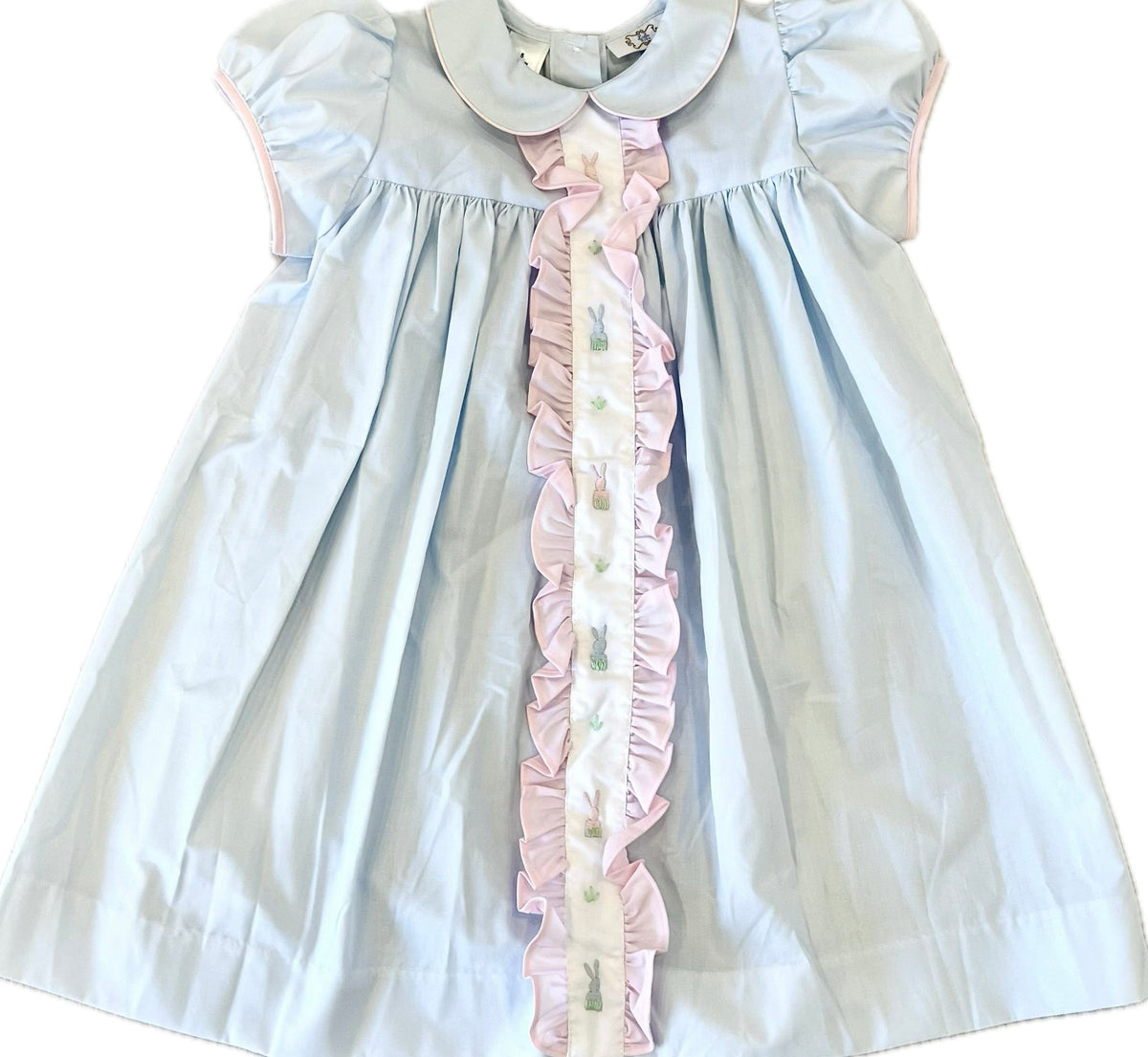 Lulu Bebe Me Me's Children Molly Bun Bunny Embr Dress With ruffle - Little Miss Muffin Children & Home