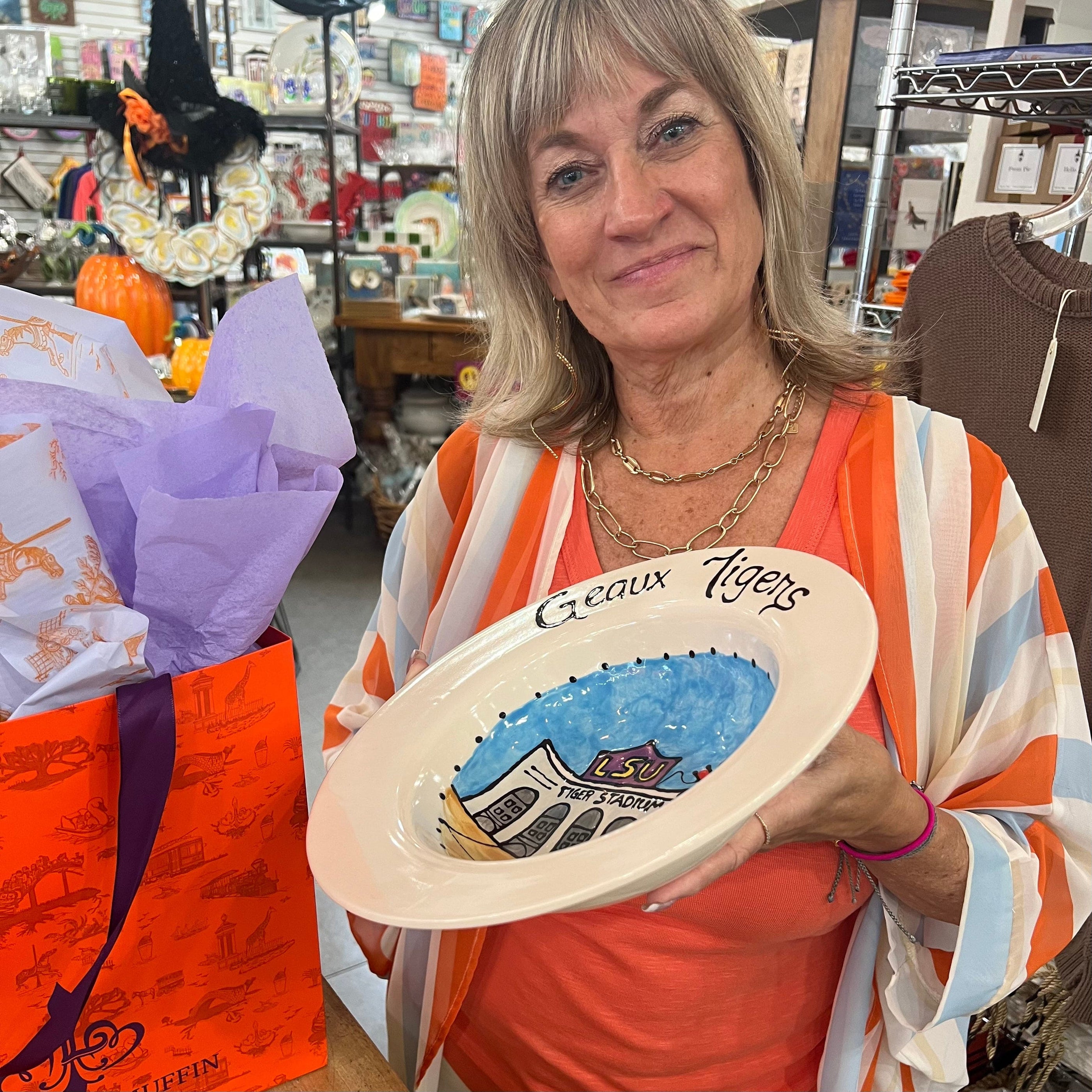 Jan Salzer Art Jan Salzer LSU Round Bowl - Little Miss Muffin Children & Home