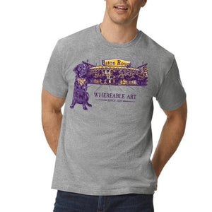 Whereable Art Whereable Art LSU Bleu Heather Grey Unisex Tee - Little Miss Muffin Children & Home