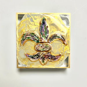 Lisa Devlin Designs Lisa Devlin Designs Acrylic Block 4x4 Mardi Gras - Little Miss Muffin Children & Home