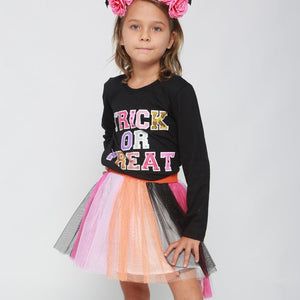 Joyous and Free Trick or Treat Long Sleeve Top in Black