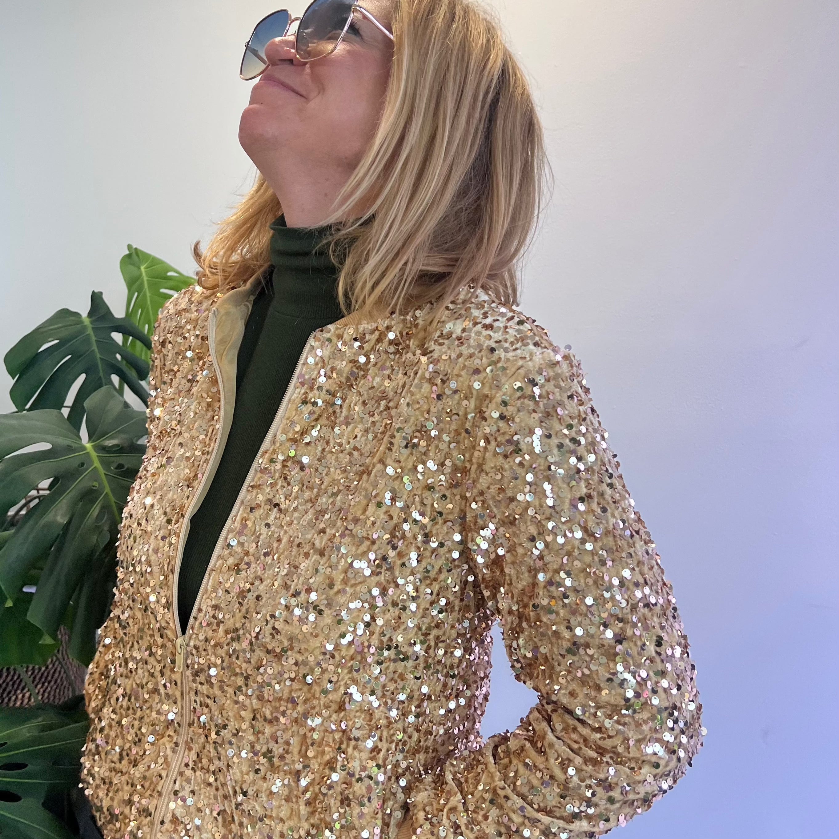Women's Gold Sequin Jacket Gold / M Women's Gold Sequin Jacket Gold / M