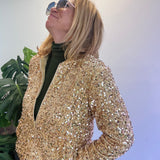 Lulu Bebe Women's Gold Sequin Jacket