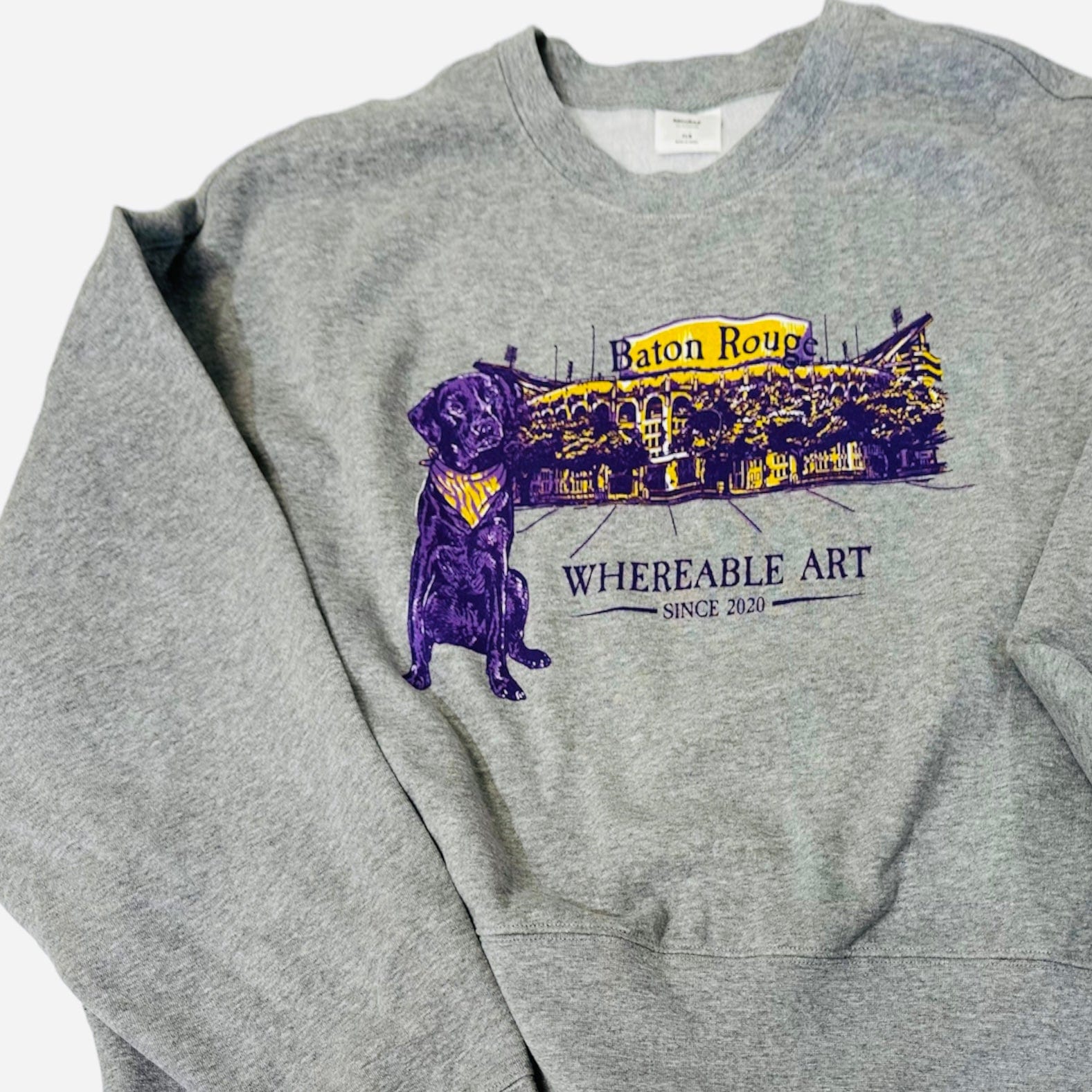 Whereable Art Whereable Art LSU Bleu Crew Sweatshirt - Little Miss Muffin Children & Home