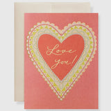 Karen Adams Designs Love You Heart Greeting Card