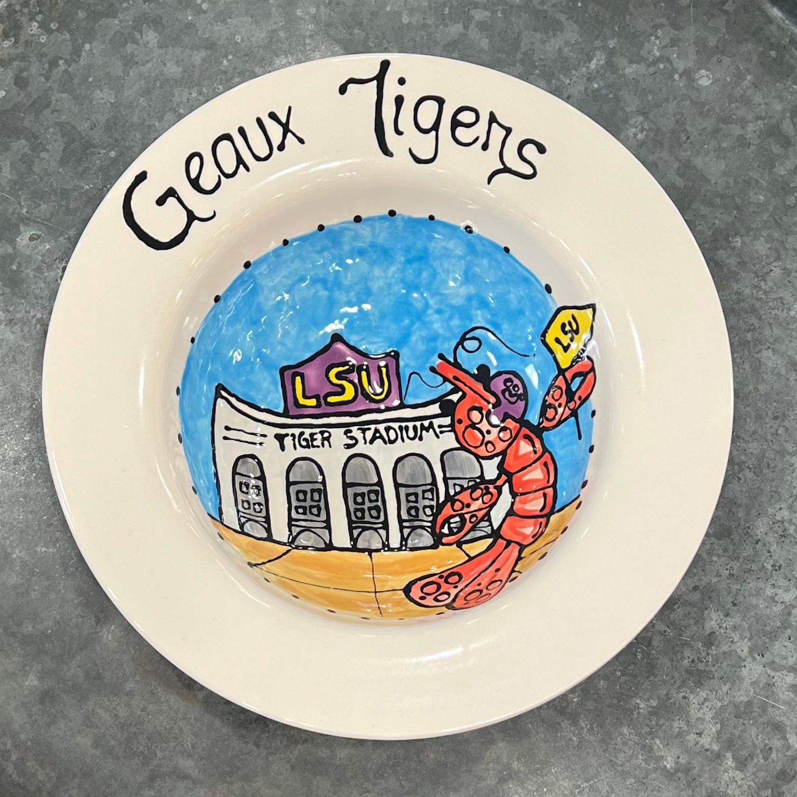 Jan Salzer Art Jan Salzer LSU Round Bowl - Little Miss Muffin Children & Home