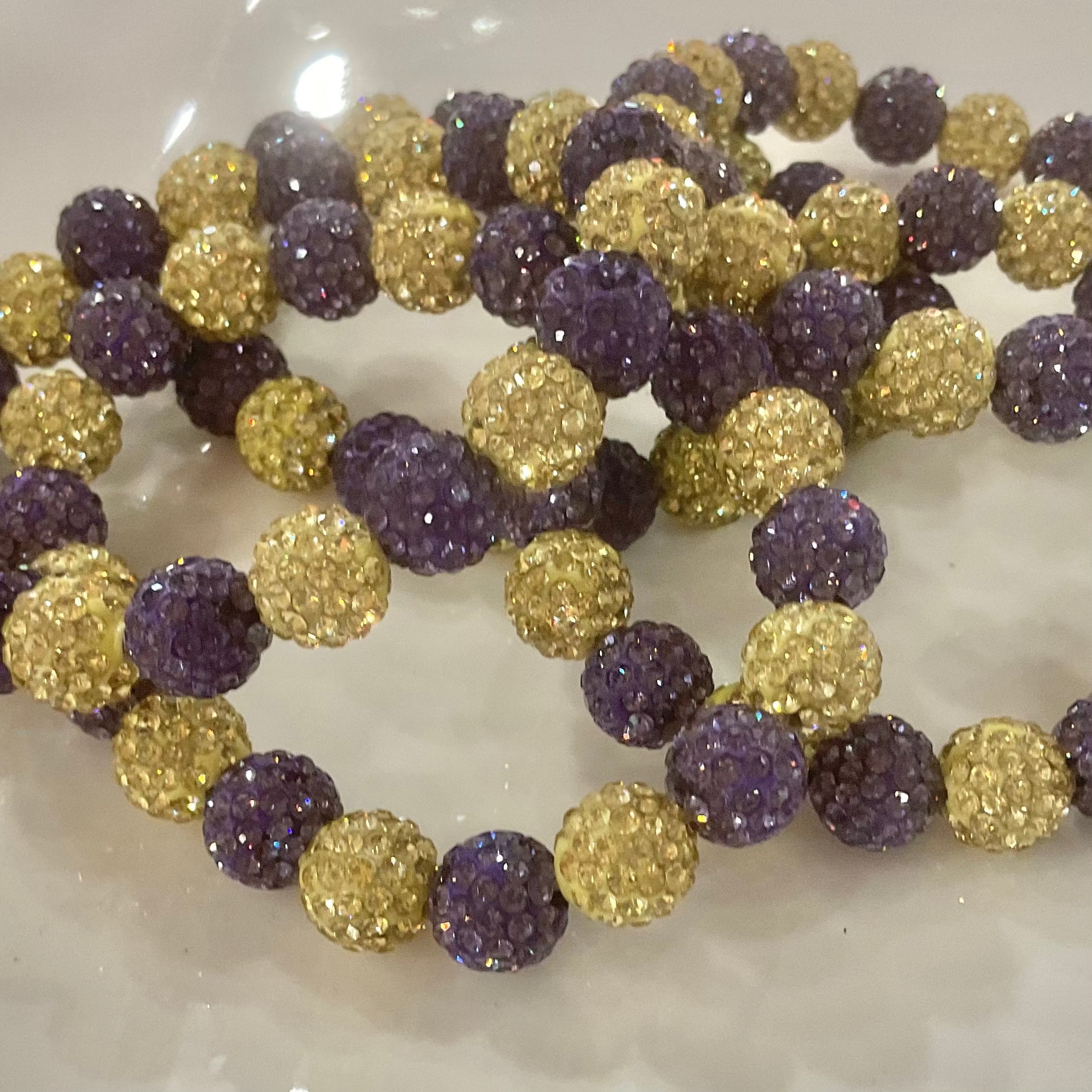 Geaux Luminous Purple & Gold Rhinestone Bacelet - Little Miss Muffin Children & Home