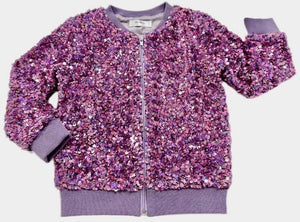 Lulu Bebe Sequin Orchid Bomber Jacket