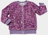 Lulu Bebe Sequin Orchid Bomber Jacket